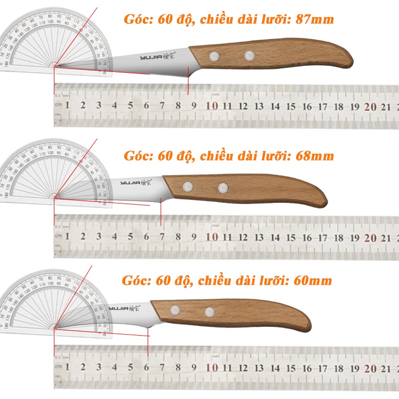 [Dao Bếp] - Bộ 3 Dao Cắt Tỉa Hoa Quả Tiện Dụng YUJIA