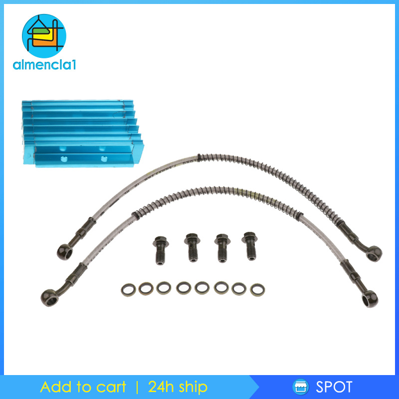 [ALMENCLA1]Blue CNC Engine Oil Cooler Radiator 125 140cc 150cc PIT PRO Trail Dirt Bike