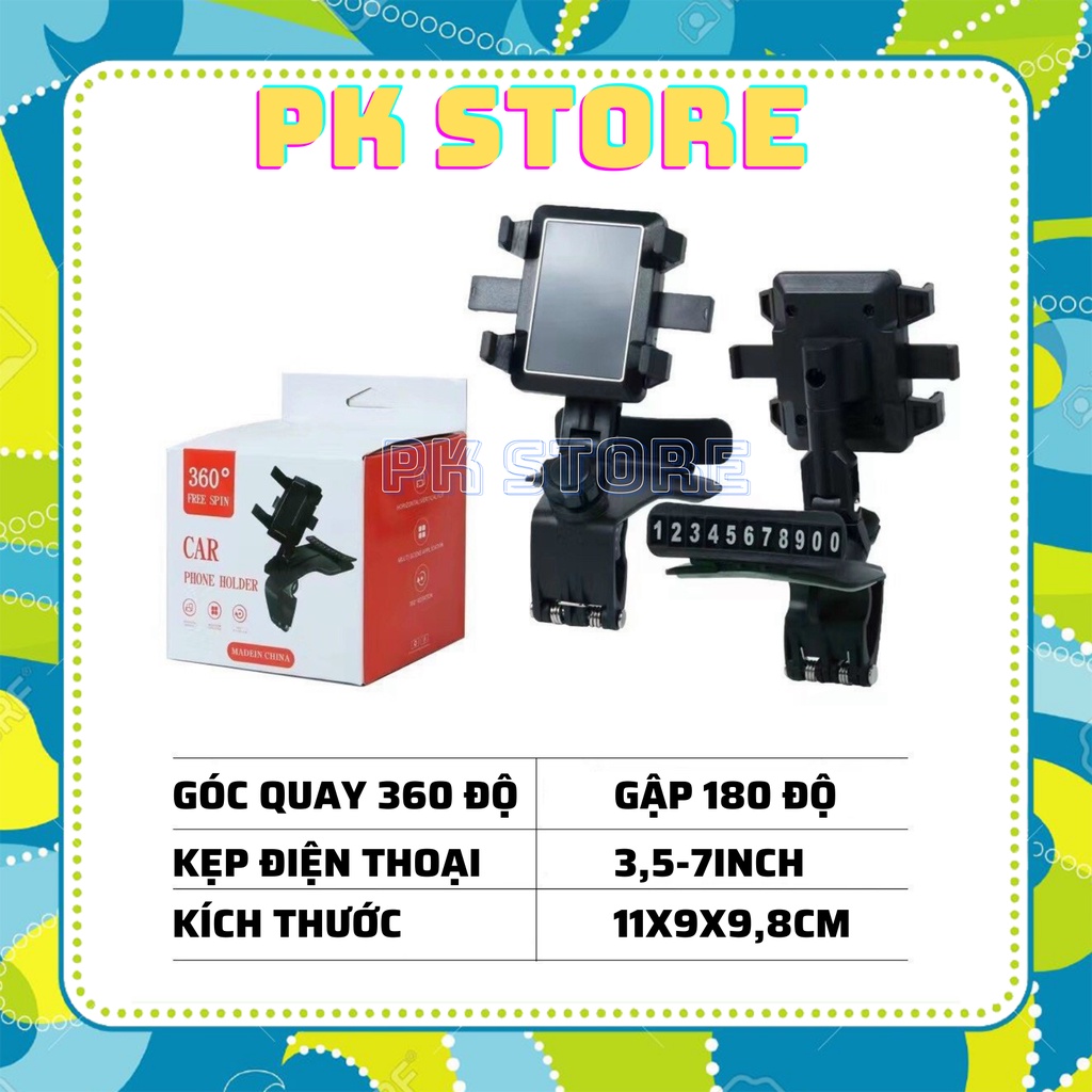 Giá đỡ điện thoại ô tô H4 - Kẹp điện thoại ô tô Taplo Gương trong xe Xoay 360 độ | BigBuy360 - bigbuy360.vn