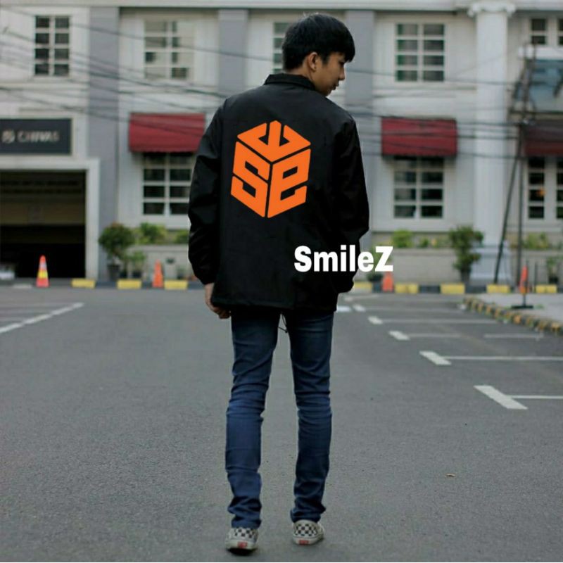 Áo khoác dù SWE Cube Nam Nữ Ulzzang Form Rộng Cổ Bẻ Dù 2 Lớp Jacket SmileZ