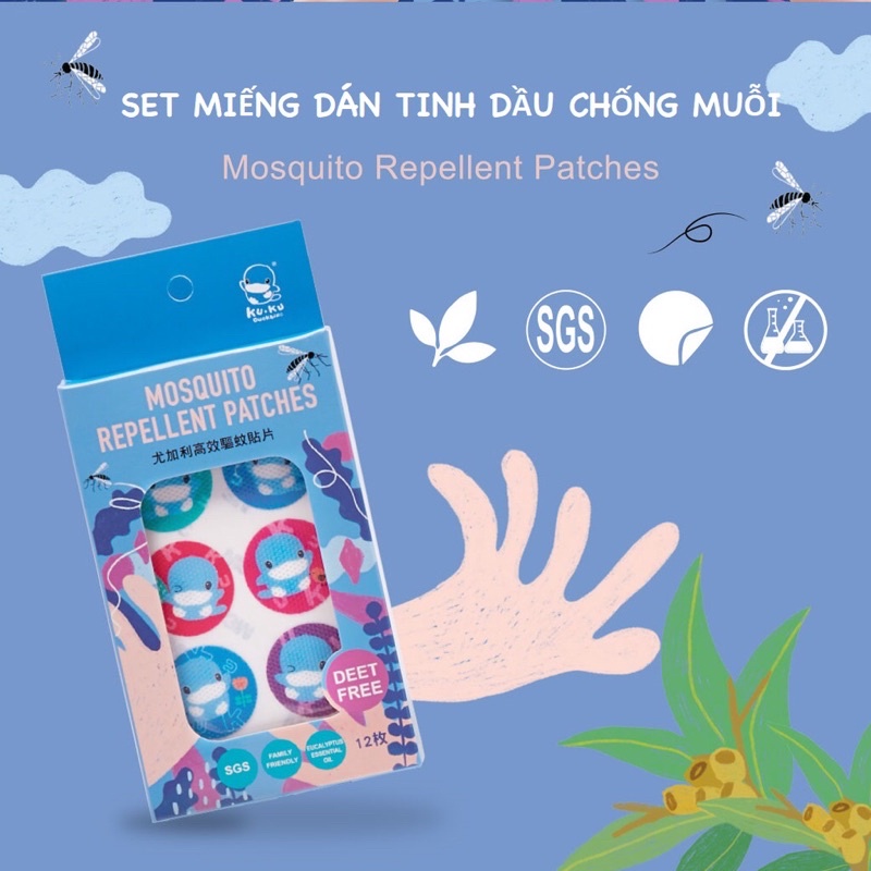 Set 12 miếng dán tinh dầu chống muỗi KU.KU Duckbill KU1125