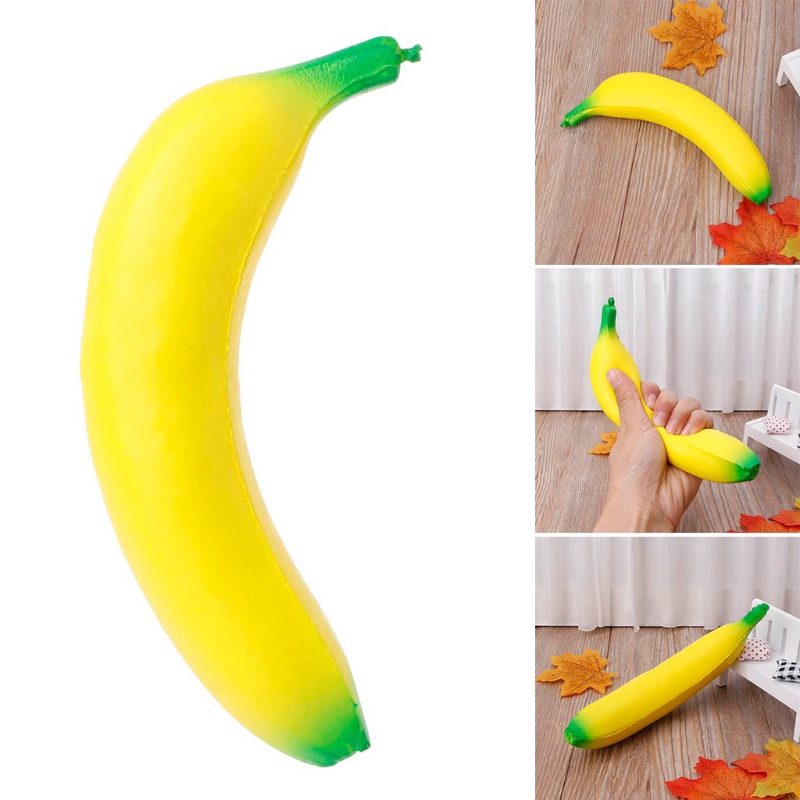 Đồ chơi mềm dẻo hình quả chuối giảm căng thẳng 18cm
