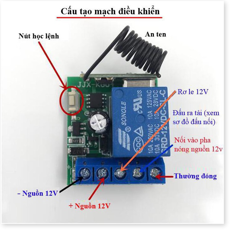 BỘ CHỐNG CHỘM, CÔNG TẮC ĐIỀU KHIỂN TỪ XA 12V GẮN CHO XE MÁY