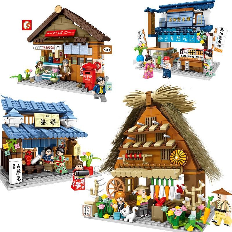 Mô hình đồ chơi lắp ráp lego cửa hàng Nhật ( có hộp) - 601084 601085 601086 601087 Japan shop