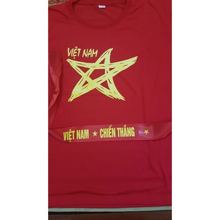 (combo) áo cờ đỏ sao vàng + băng rôn + sticker dán mặt