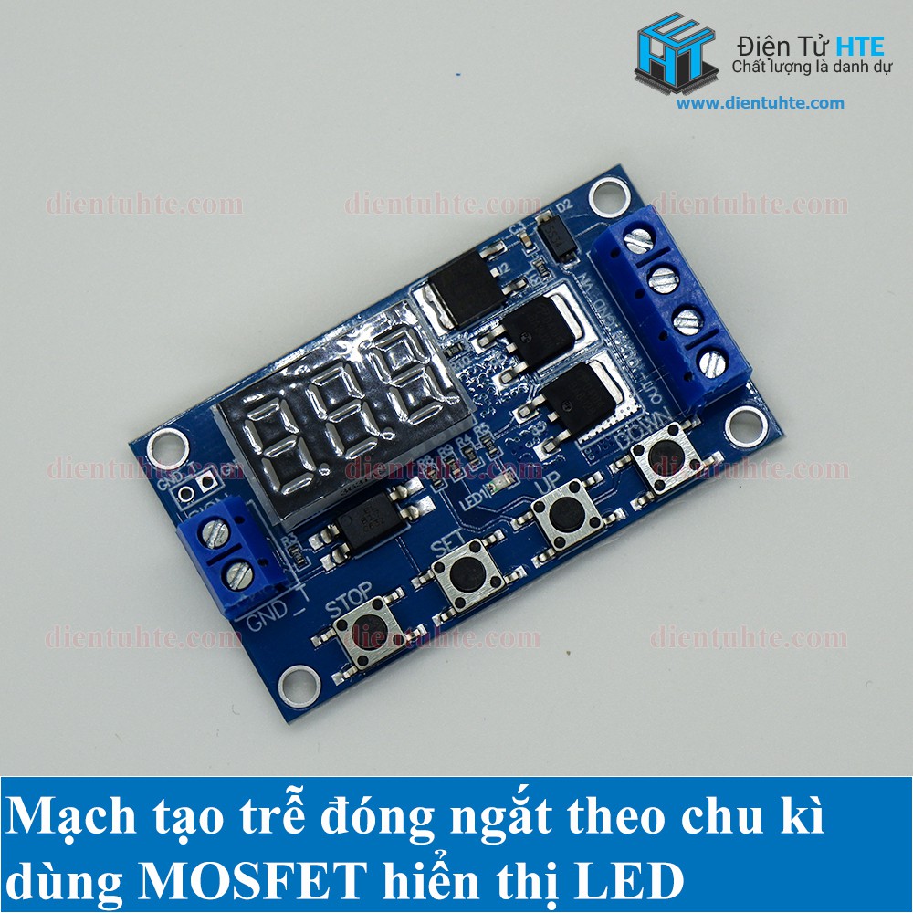 Mạch tạo trễ đóng ngắt theo chu kì MOSFET hiển thị LED XY-J04 [HTE Quy Nhơn CN2]