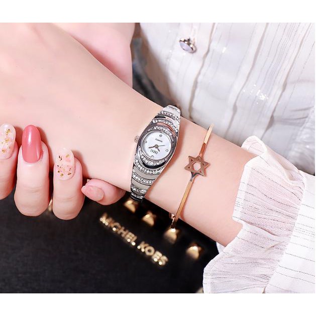 ĐỒNG HỒ NỮ DÂY KIM LOẠI DZG 3 TẦNG NGỌC D381 LẮC TAY SIÊU ĐẸP | BigBuy360 - bigbuy360.vn