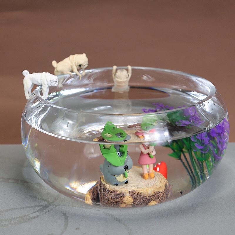 Tượng nhựa Chú Chó đùa giỡn trên bể cá - Trang trí bể cá, hồ thủy sinh vui nhộn