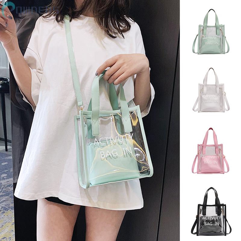 Túi xách bằng nhựa trong suốt 2 trong 1 phong cách Hàn Quốc thời trang | BigBuy360 - bigbuy360.vn