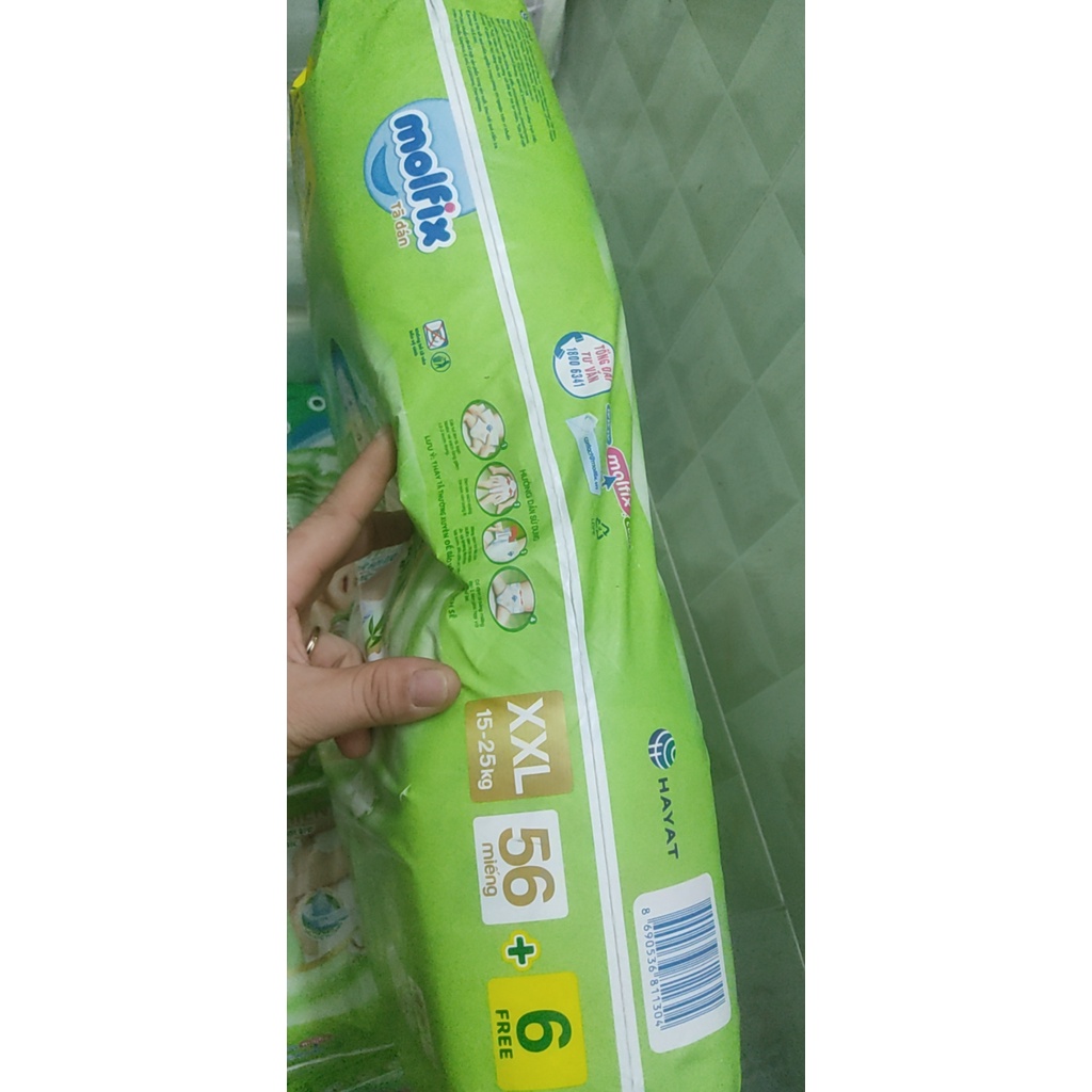 Tã quần Molfix thiên nhiên size XL 62+8 miếng