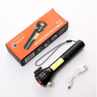 Đèn pin cứu hộ siêu sáng đa chức năng T6-28 - Hộp cam