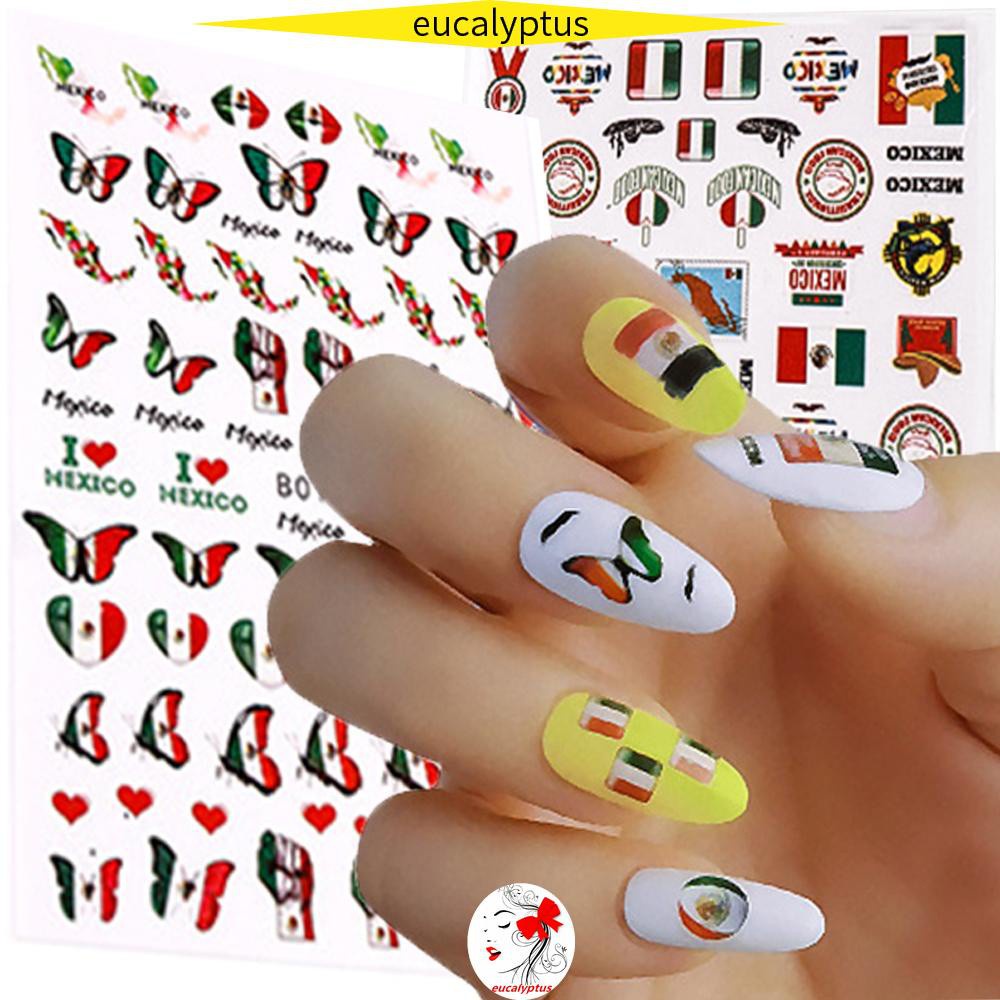 🌱EUPUS🍀 6/10pcs Manicure Nail Sticker Adhesive Lettering Twelve Constellation DIY Nail Art Decoration Mixed Style Nail Art Decals Set Mexican Flag