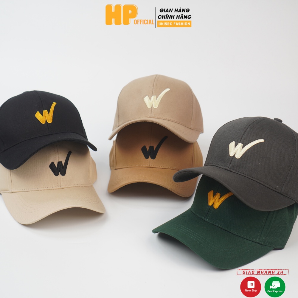 Mũ lưỡi trai ❤️ Nón kết thêu chữ W chất kaki cao cấp form unisex nam nữ N70 - Happy Style