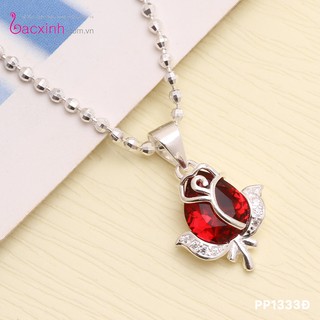 Mặt dây chuyền bạc Ý 925 Bạc xinh Huệ Ngân -Hoa hồng tình yêu PP1333
