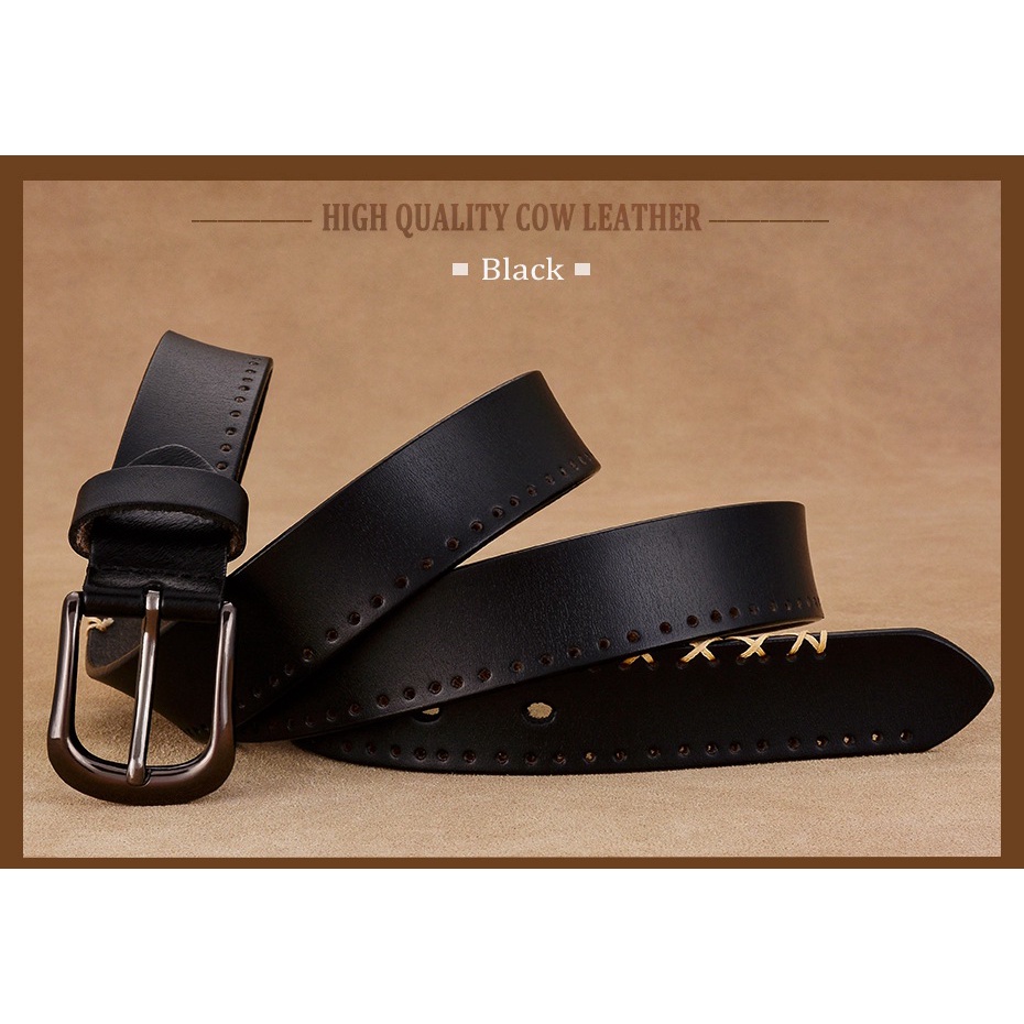 Thắt Lưng Da Bò 2.8Cm Chất Lượng Cao Có Khóa Cài Cho Nữ