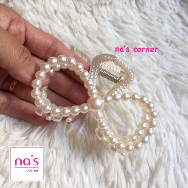 Kẹp cua nhựa nhỏ giả ngọc trai dễ thương