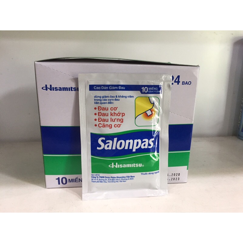 cao dán salonpas bịch 10 miếng 6,5x4,2cm