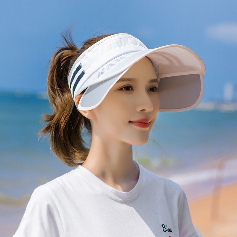 bán trước giá rẻMũ chống nắng nữ che mặt, trùm đầu trống, kính mùa hè phong cách Hàn Quốc, tia cực tím cưỡi n