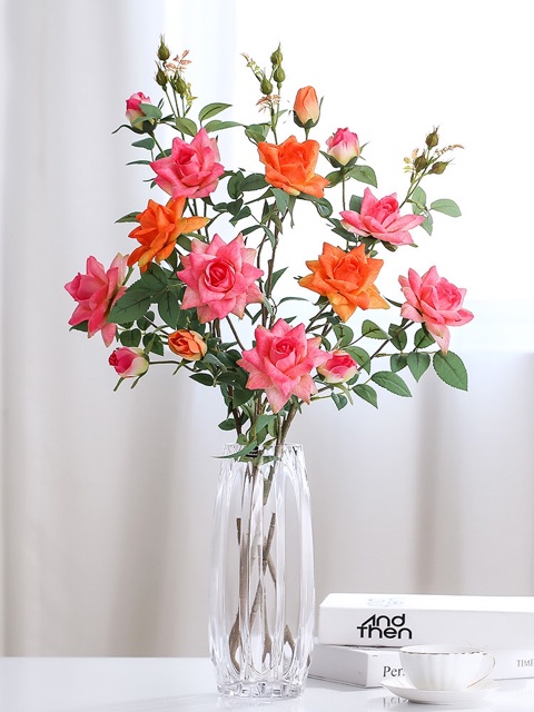 [Mã NGUY2612 giảm 10K đơn 100K](ẢNH THẬT) HOA GIẢ_HOA LỤA Hoa hồng cánh xoăn trang trí loại đẹp