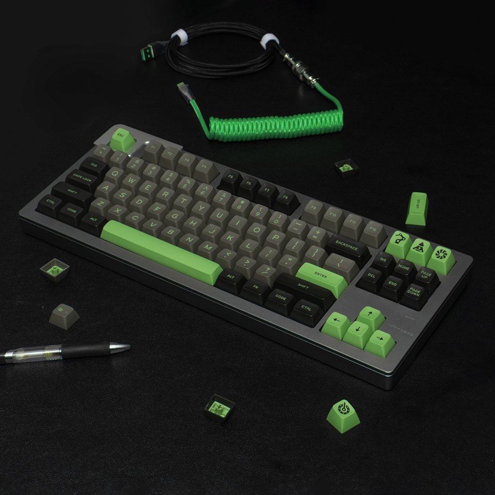 [Mã 33ELSALE hoàn 7% đơn 300K] Keycap Cho Bàn Phím Cơ Aifei Green Shimmer SA Profile ABS 170 Phím | Gearbros