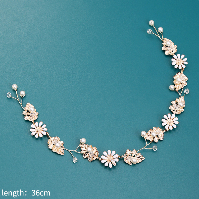 HANDMADE Vòng Hoa Đội Đầu Đính Ngọc Trai Cho Cô Dâu