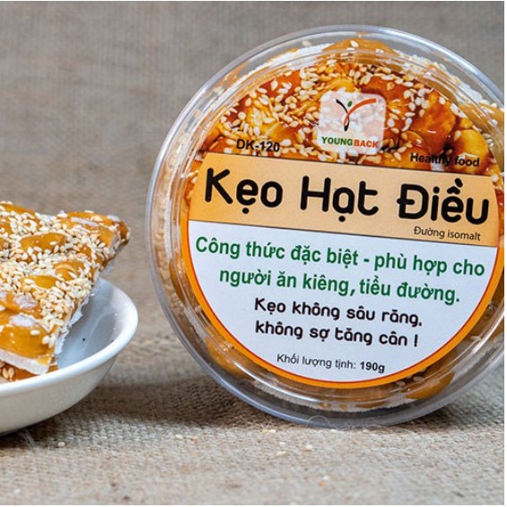 [ HCM Giao Hỏa Tốc] KẸO HẠT ĐIỀU - Dành người bệnh tiểu đường và ăn kiêng / 190g/hộp