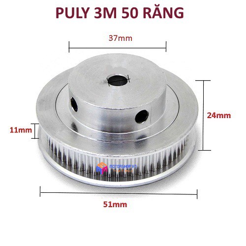 MTS Puly 3M 50 Răng Bản Rộng Đai 11mm Các Loại Trục 5mm, 8mm, 10mm, 15mm, 20mm