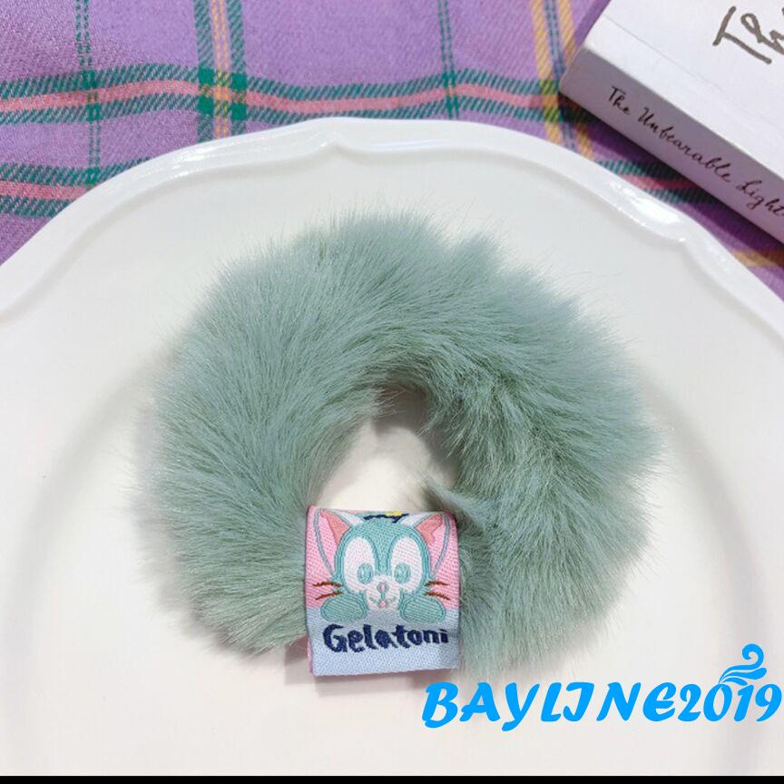 Dây buộc tóc lông xù thêu họa tiết nhân vật hoạt hình dễ thương cho nữ