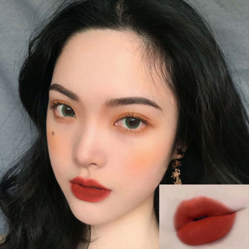 [Hàng mới về] Son kem lì mịn lâu trôi không thấm nước không dính cốc trang điểm tông nude