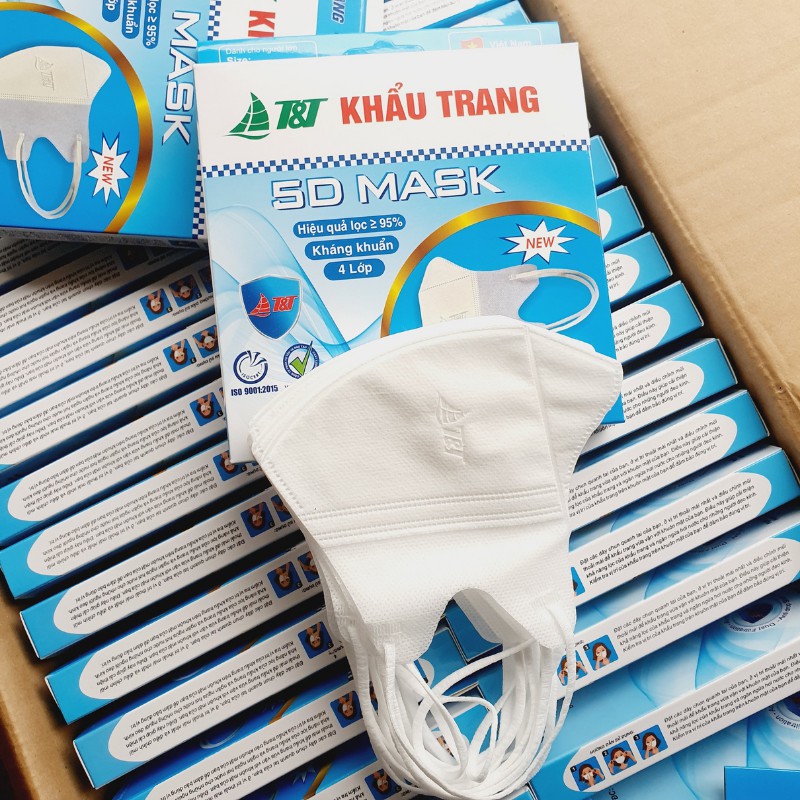 Khẩu trang 5D mask kháng khuẩn hộp 10c- Hàng chính hãng