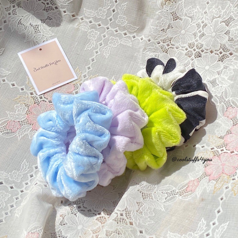 Đồ buộc tóc scrunchies nhung mềm nhiều màu