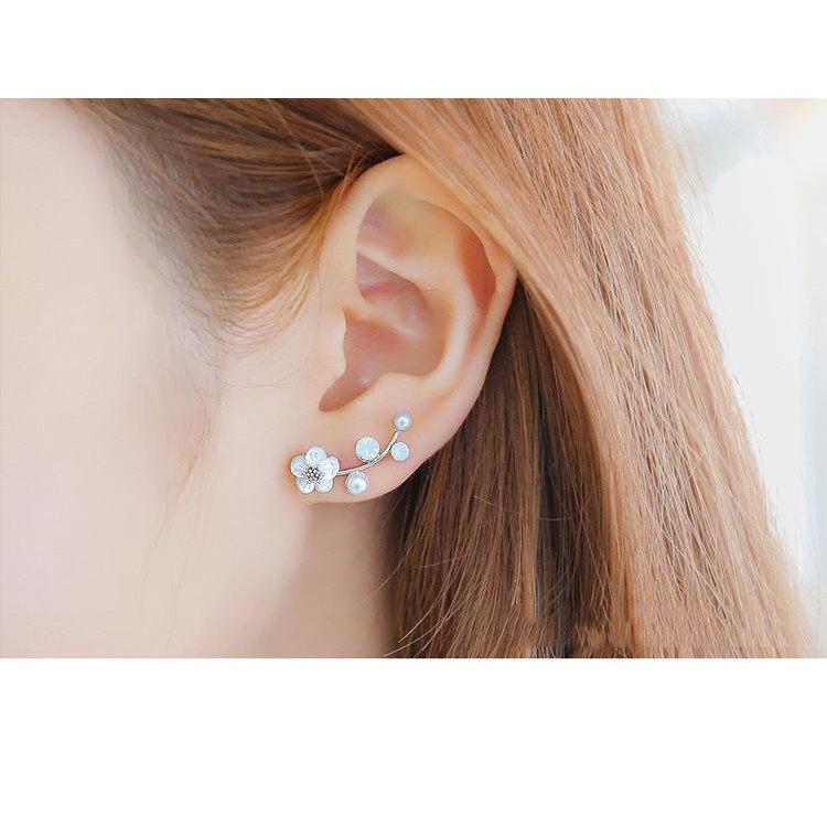 Bông Tai Dáng Dài Hình Hoa Đính Đá Pha Lê Thời Trang 2020 Cho Nữ