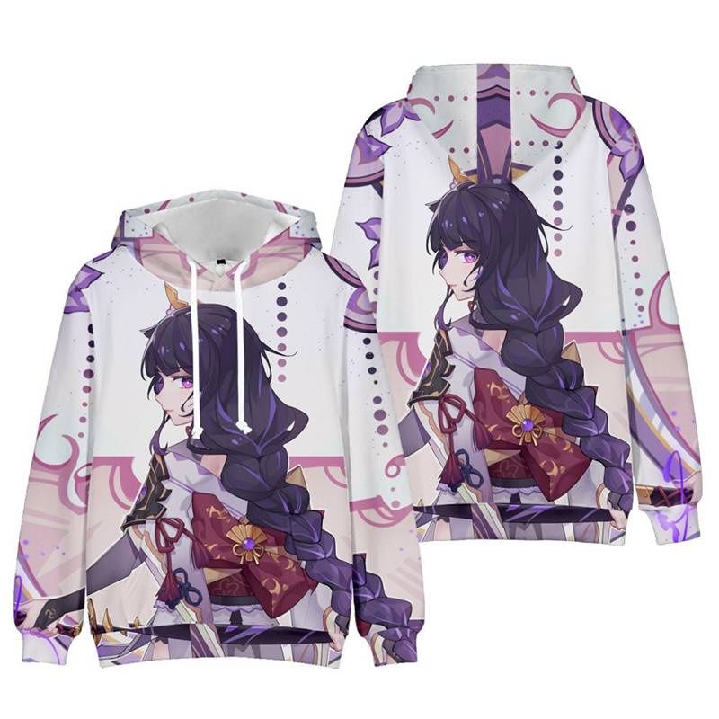 Áo hoodie tay dài in hình anime Hutao Akaya Raiden