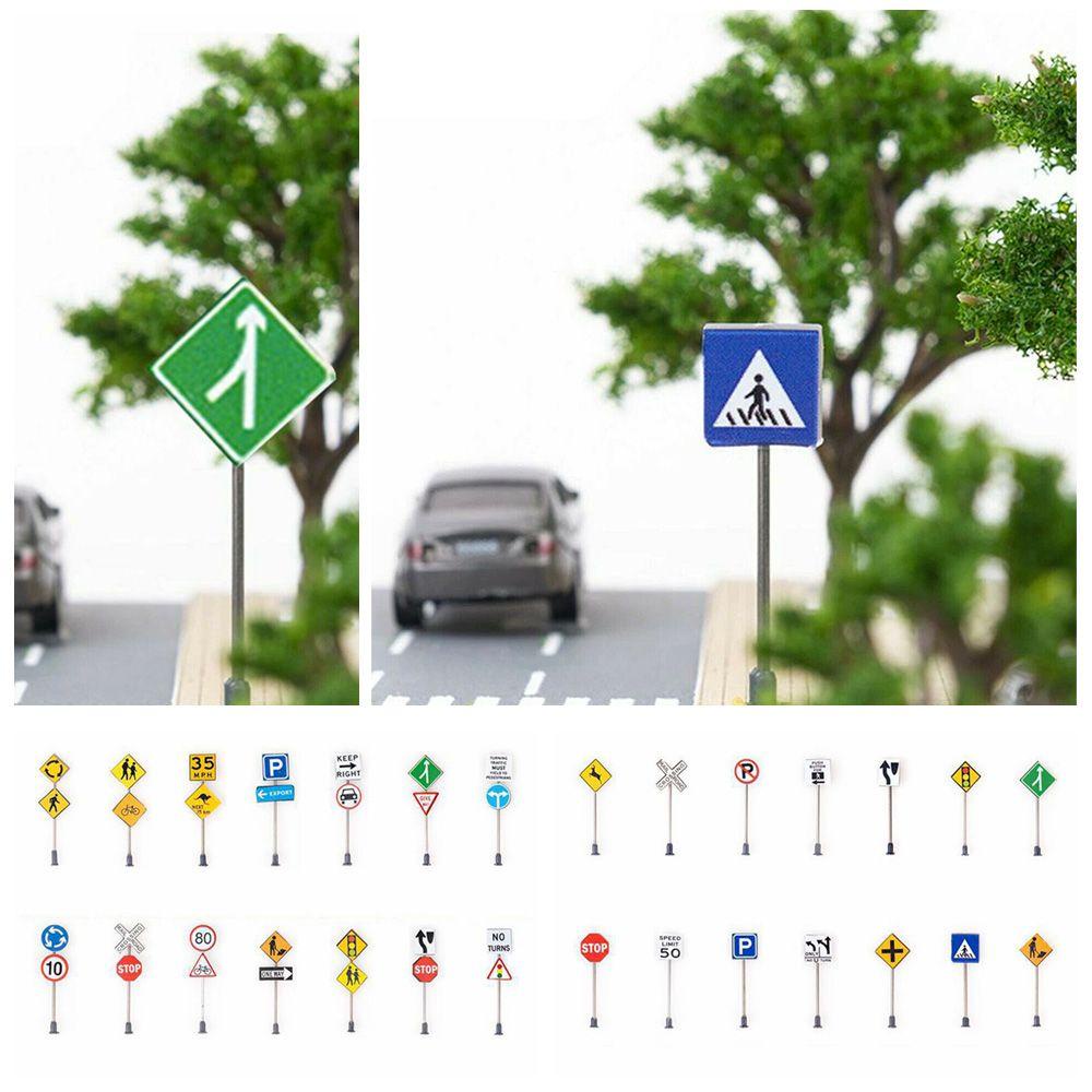 Mô Hình Biển Báo Giao Thông Mini Tỉ Lệ 1 / 87 Dùng Trang Trí DIY