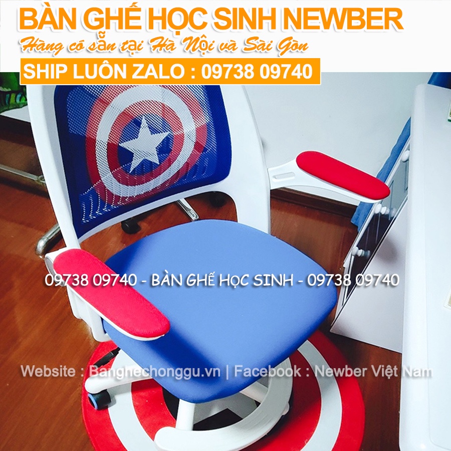 Ghế Học Sinh Newber 150 cao cấp  - CÓ KHÓA BÁNH XE CHỐNG TRƯỢT