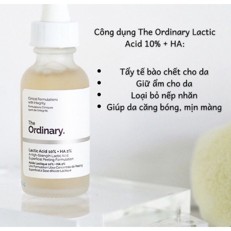 Tinh Chất The Ordinary Lactic Acid 5% + HA/Lactic Acid 10% + HA Serum
