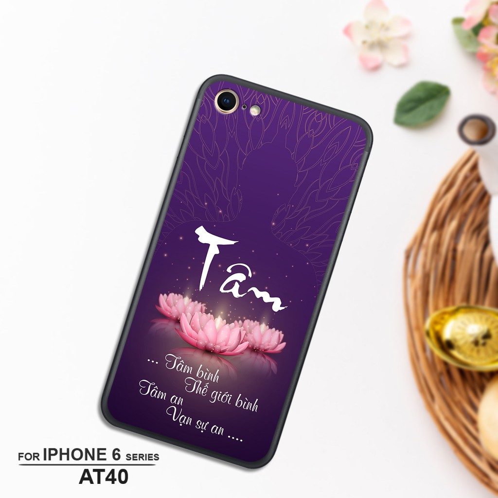 Ốp mặt lưng kính cường lực IPHONE 6/6s - 6/6s Plus - 7/8 - 7/8 Plus - X/Xs - Xr  in chữ thư pháp tâm đức | BigBuy360 - bigbuy360.vn