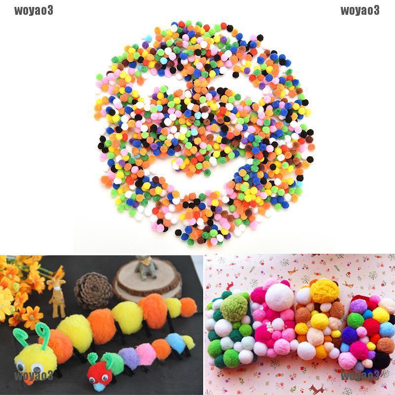 Bộ 1000 Lông pom pom Đầy Màu Sắc Dễ Thương