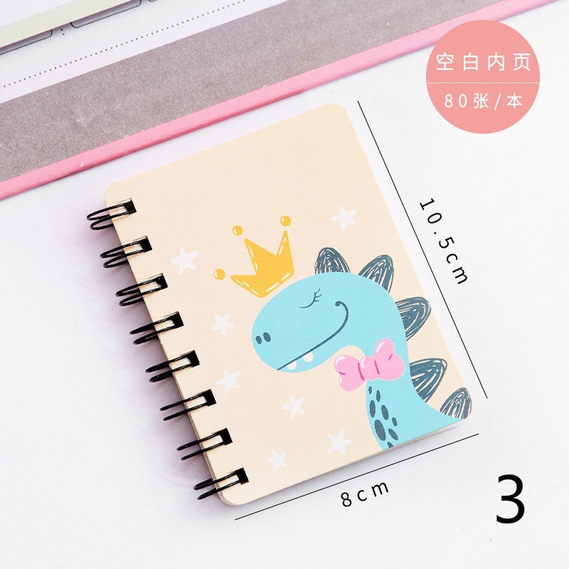 Creative Cartoon Dinosaur Mini Notebook Portable Coil Book Scrapbook School Office Supplies