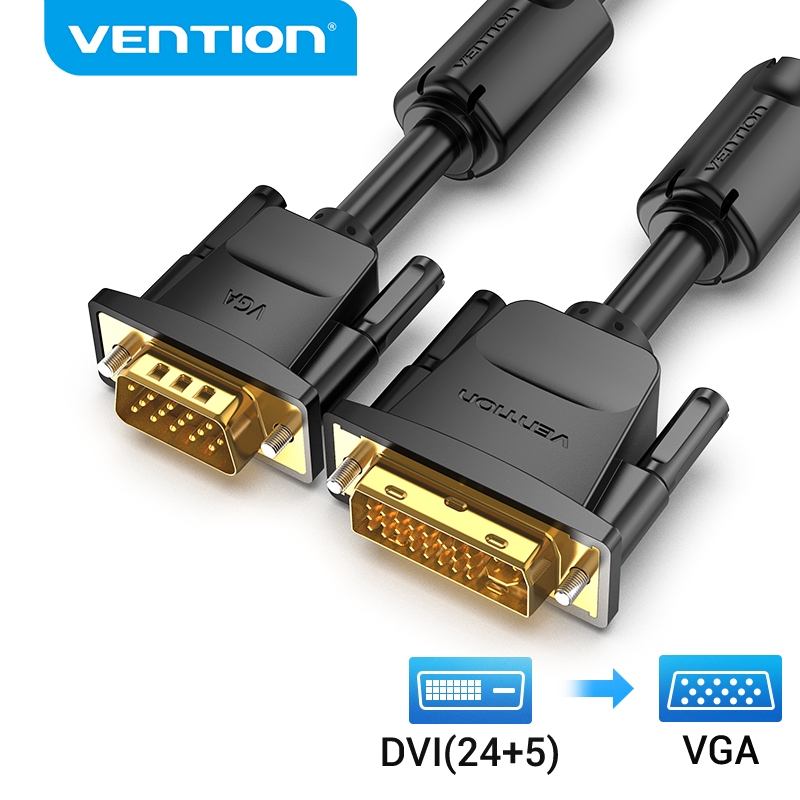 Cáp Nối VENTION Chuyển Đổi VGA DVI-I 24 + 5 Sang VGA HD 15pin Cho Laptop PC