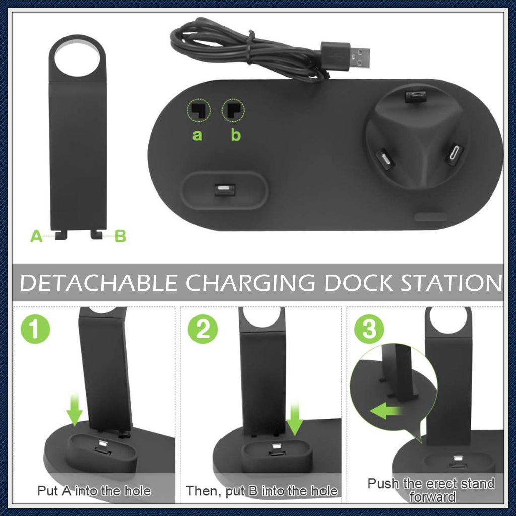 Charging Dock 3 in 1 untuk Apple Watch Series / airpods / iPhone LAB