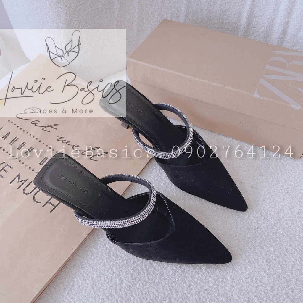 DÉP THỜI TRANG LOVIIE BASICS - SỤC NỮ BÍT MŨI NHỌN NỮ TÍNH - DÉP CAO GÓT QUAI NGANG 5 PHÂN D220931