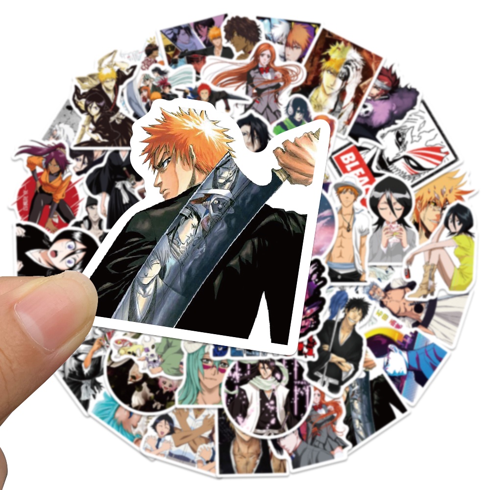 50 cái / lốc bleach stickers nhật bản anime stickers cho máy tính xách tay tủ lạnh hành lý xe máy điện thoại skateboard kids toys