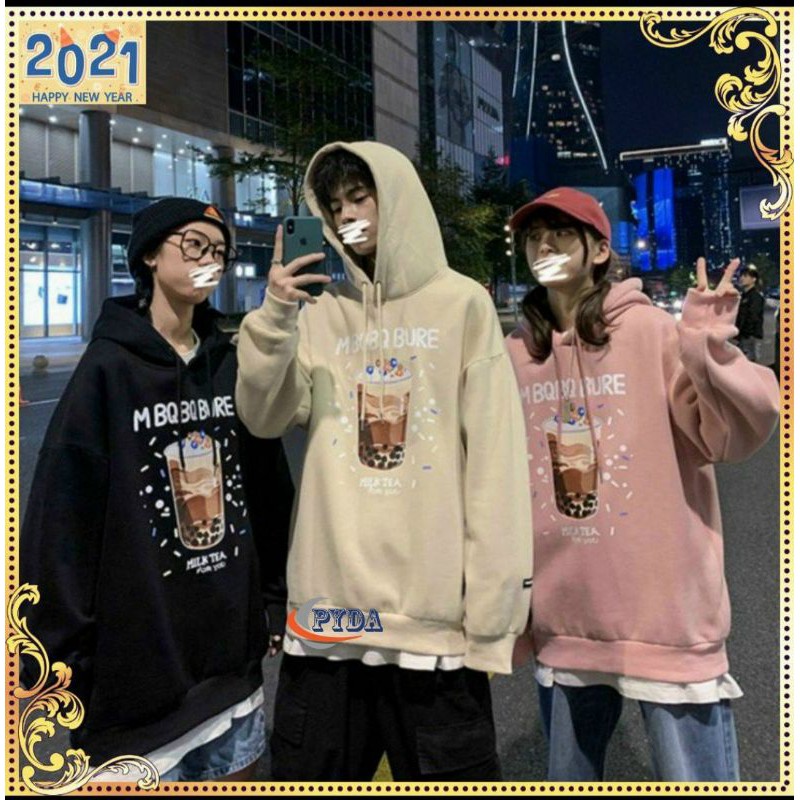 Áo hoodie trà sữa unisex nam nữ chất nỉ ngoại cao cấp chống tia UV phong cách teen trẻ trung kèm video thật