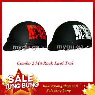 Combo 2 mũ bảo hiểm rock nửa đầu được chọn màu, nón bảo hiểm đi phượt