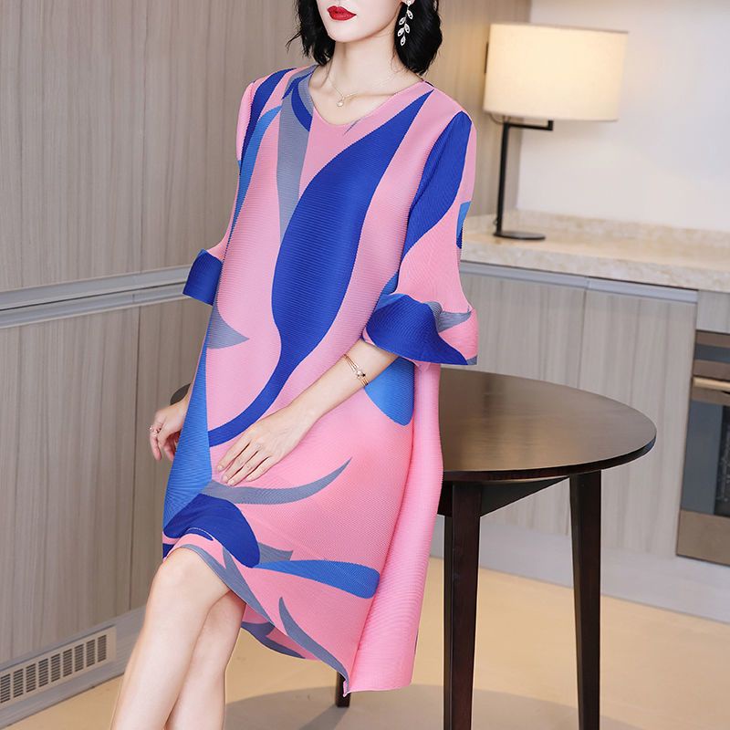 Đầm Dáng Rộng Xếp Ly Phong Cách Phương Tây Thời Trang Xuân Hè 2022 Cao Cấp