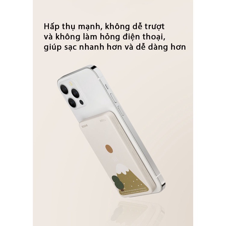 Sạc Dự Phòng Không Dây MagSafe SOLOVE W9 5000mAh,Hỗ Trợ Sạc Nhanh PD 15W/20W Có Thể Sạc Cùng Lúc Nhiều Thiết Bị Tiện Lợi