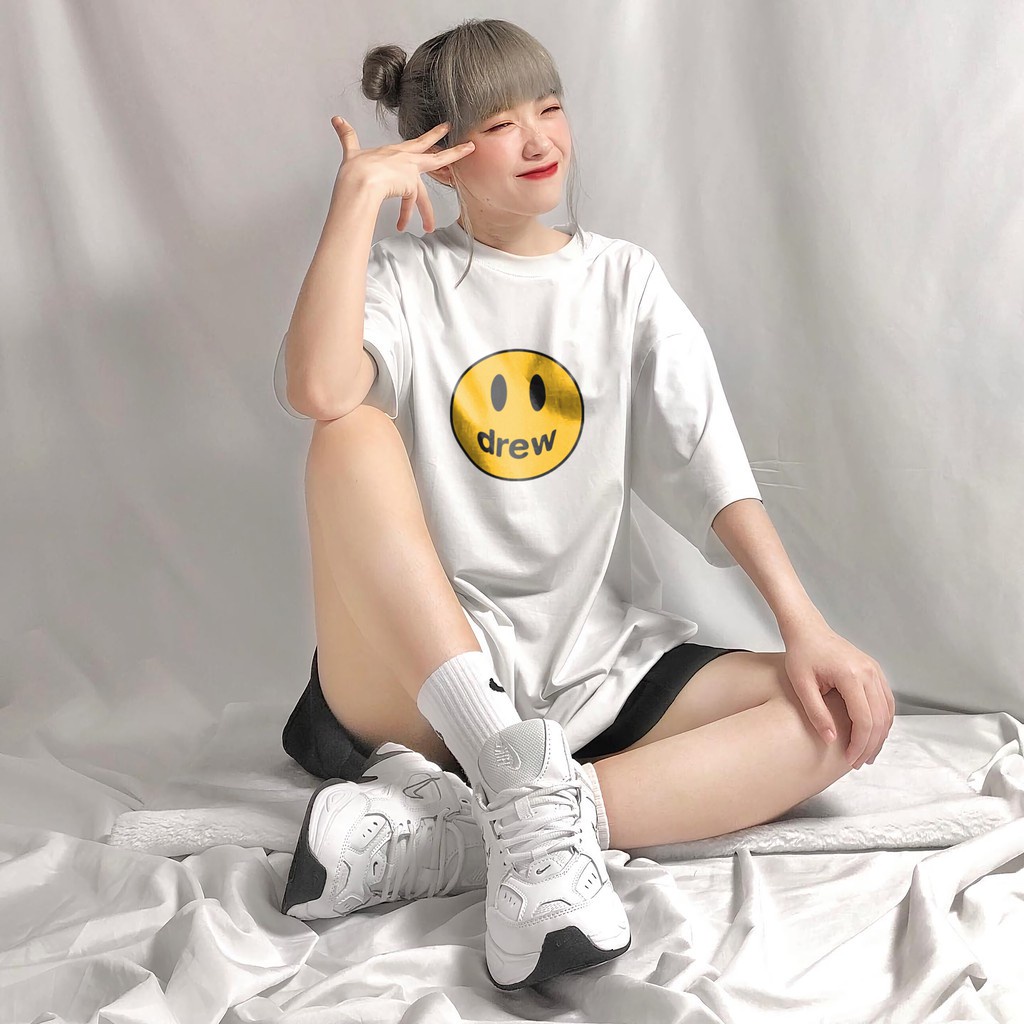 Áo thun tay lỡ DREW House Mặt cười , Áo thun unisex nam nữ form rộng oversize chất liệu Cotton | BigBuy360 - bigbuy360.vn