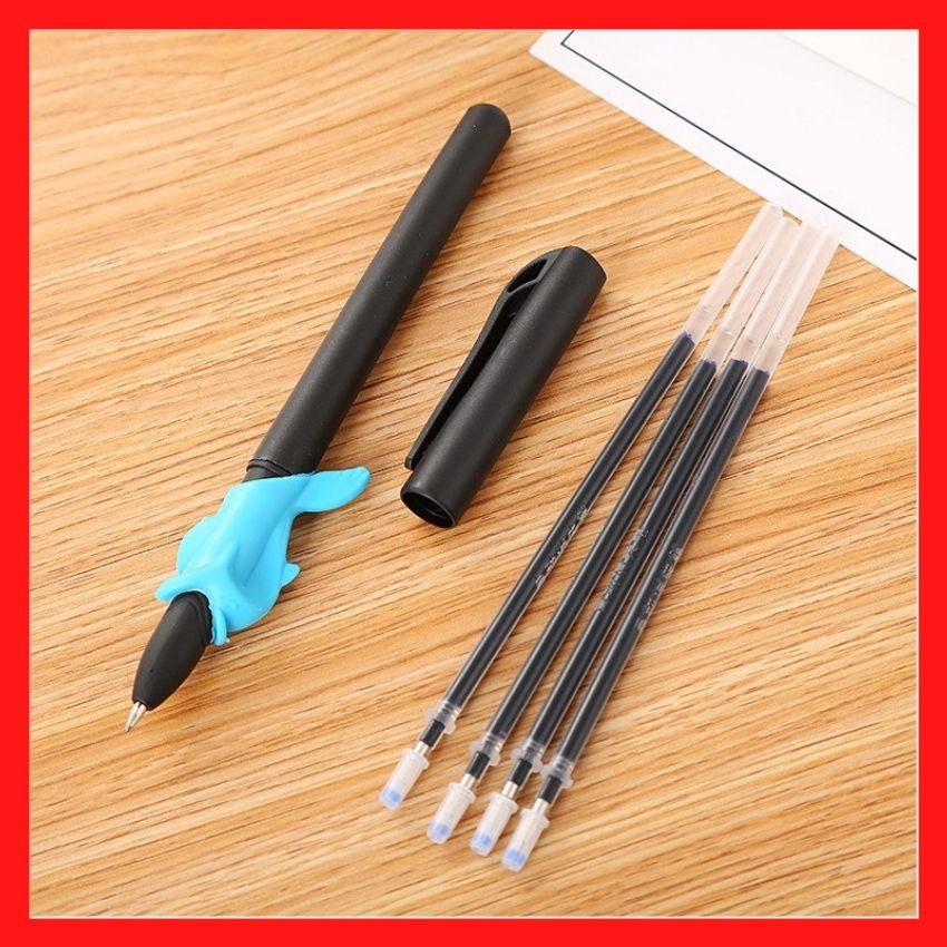 Combo Bút Tự xóa thần kỳ, 1 bịch gồm 5 ngòi, 1 đệm bút và 1 vỏ bút