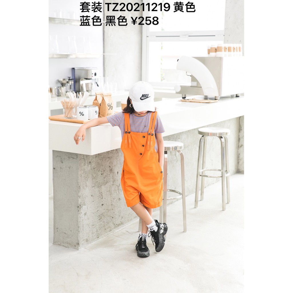 Set quần yếm và áo phông mát bé gái size 130 size 120 Thời Trang Cho Bé Gái